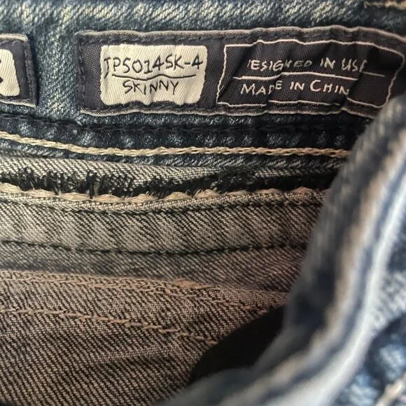 Miss Me Skinny Jeans Womens 25 Embellished Flap Pockets Style# (JP5010SK) Blue - Picture 5 of 10